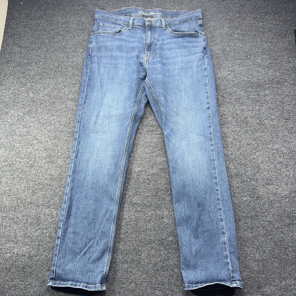 Eddie Bauer Men's Slim Fit Denim Jean Size 36x32 Specially Dyed Stretched Waist